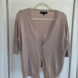 Tan sweater cardigan size L